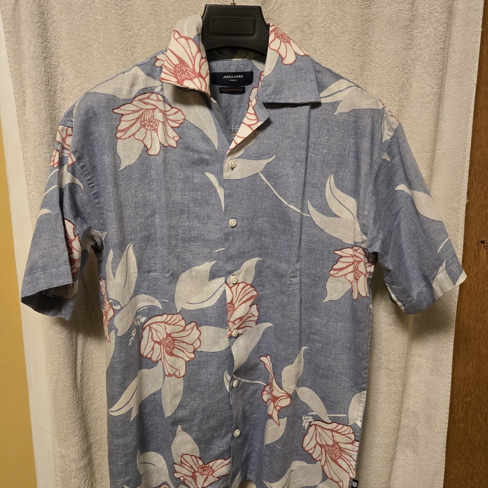 Jack & Jones Blue Floral Shirt NWT
